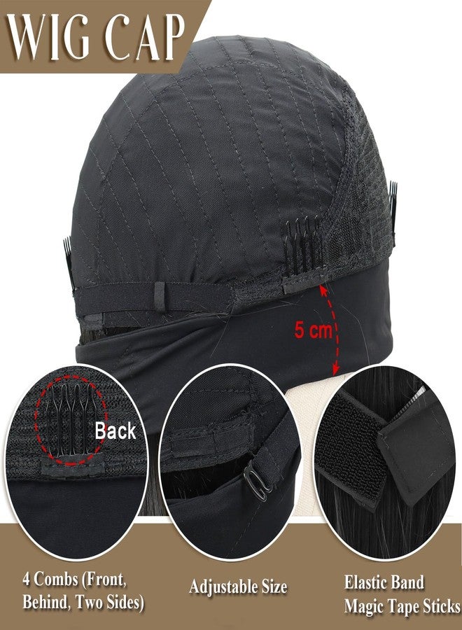 Colorful Queen Honey Blonde Highlight Headband Wig Ombre Brown Body Wave Headband Wigs for Black Women Brown Mix Blonde Colored Long Wavy Wig with Headband 26 Inch F4/27 - Image 3